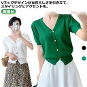 夏 カジュアル 半袖 ニットカーディガン サマーカーディガン ショート丈 羽織 tシャツ 薄手 通勤 おしゃれ 通勤 半袖カーディガン レディース Vネック ニットトップス オフィス 春 着痩せ UVカット 冷房対策 紫外線対策 冷感