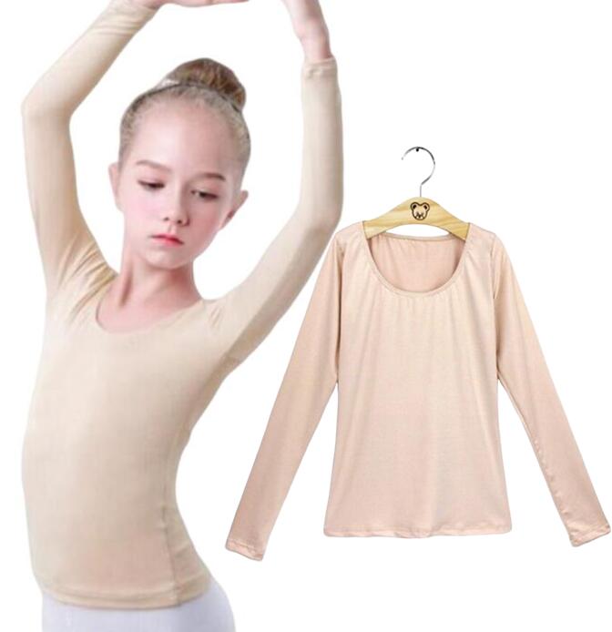ステージ衣装 上着 ボディーライナー 可愛い 子供服 練習着 バレエ用品 女の子 ダンスウェア 演出服 合唱団 子供用 バレエ キッズ トップス 無地 肌色 舞台 インナー ダンス衣装 衣装 体操 ボディファンデーション 長袖