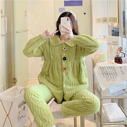 マタニティ パジャマ 冬 モコモコ 前開き 長袖 マタニティ ルームウェア 授乳口 付き ウエスト調節 パジャマ 上下セット マタニティ パジャマ ギフト マタニティ ルーム パンツ トップス かわいい マタニティパジャマ おしゃれ 授乳服 出産 産後 妊婦 プレゼント ピンク 緑