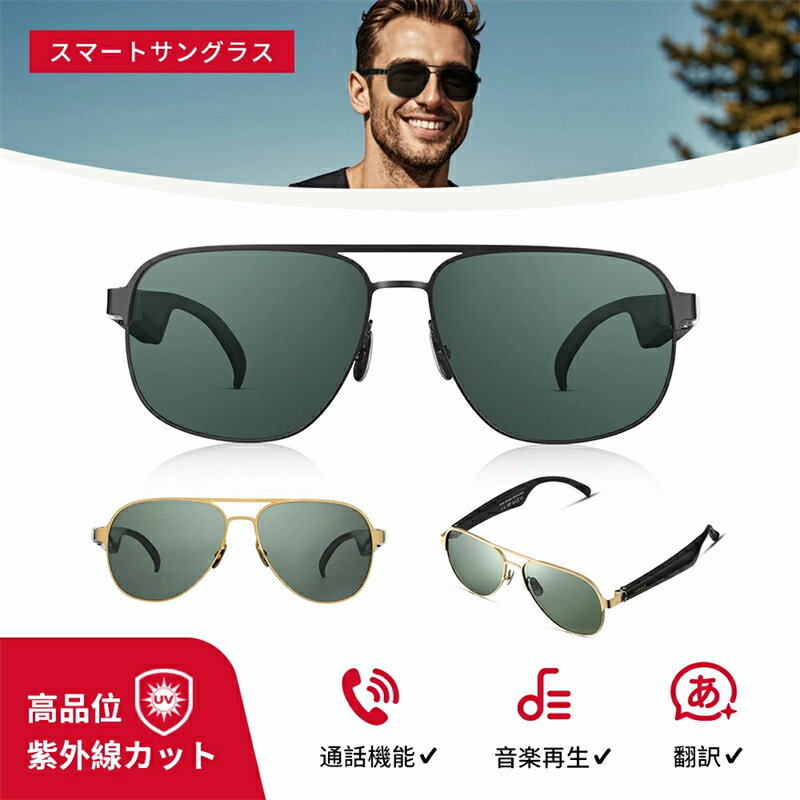 【厳選3C専門店★2025新品】スマートグラス 眼鏡 同時通訳 75カ国語のリアルタイム翻訳 Bluetooth5.4搭載 通話対応 磁着充電 超軽量デザ..