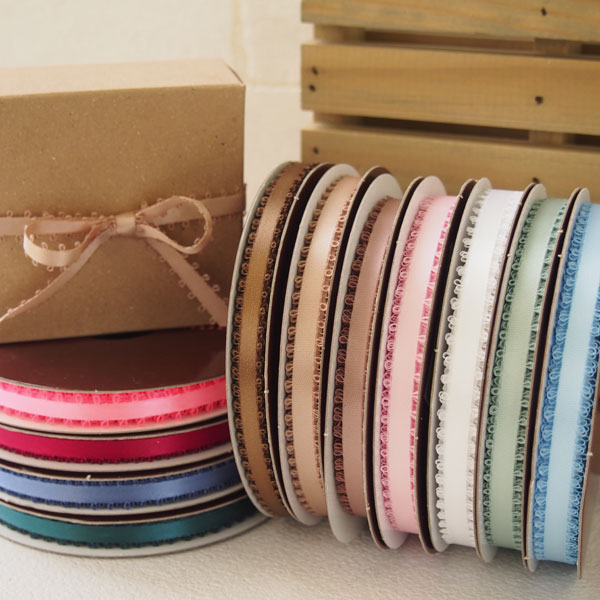 【ルナリボン】3110 ピコットリボン 全11色 18M/Roll メール便対応