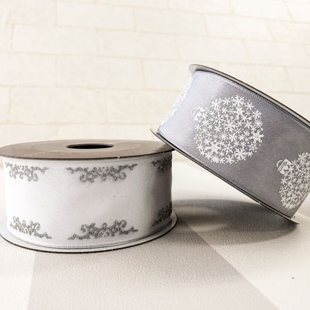 【ルナリボン】3508 パルファン 40mm x 9m巻 布リボン ワイヤー入り