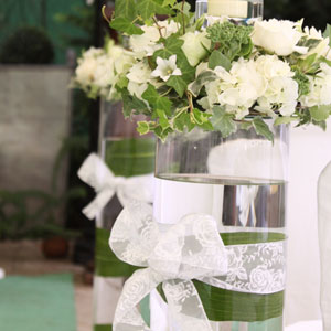 バラ柄オーガンジーリボン