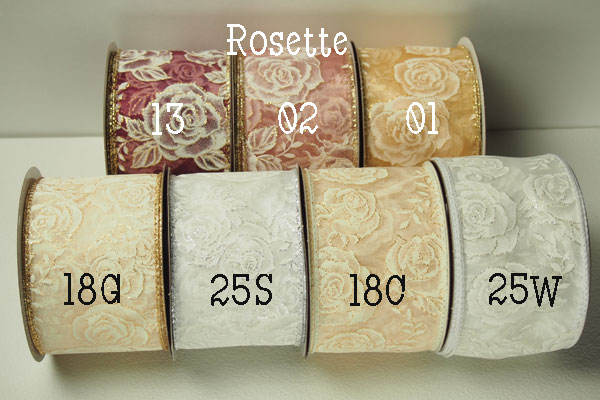 バラ柄オーガンジーリボン