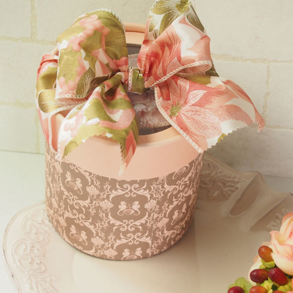 【ルナリボン】3423 アレグリア ピンクポイン柄 ワイヤー入り 9M/巻