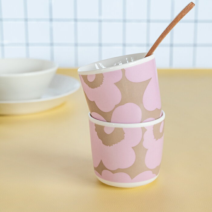 正規品 数量限定 marimekko マリメッコ ラテマグ UNIKKO ウニッコ ホワイト×クレイ×ライトピンク ※1個単位での販売のサムネイル