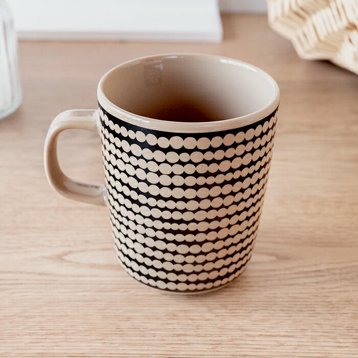 marimekko マリメッコ マグカップ 250ml SIIRTOLAPUUTARHA シイルトラプータルハ RASYMATTO ラシィマット テラ×ブラック※1個単位での販売のサムネイル