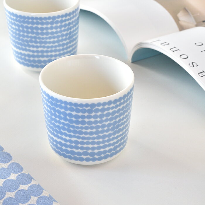 日本別注色 marimekko マリメッコ ラテマグ 200mlSIIRTOLAPUUTARHA シイルトラプータルハ RASYMATTO ラシィマットホワイト×ライトブルー※1個単位での販売のサムネイル