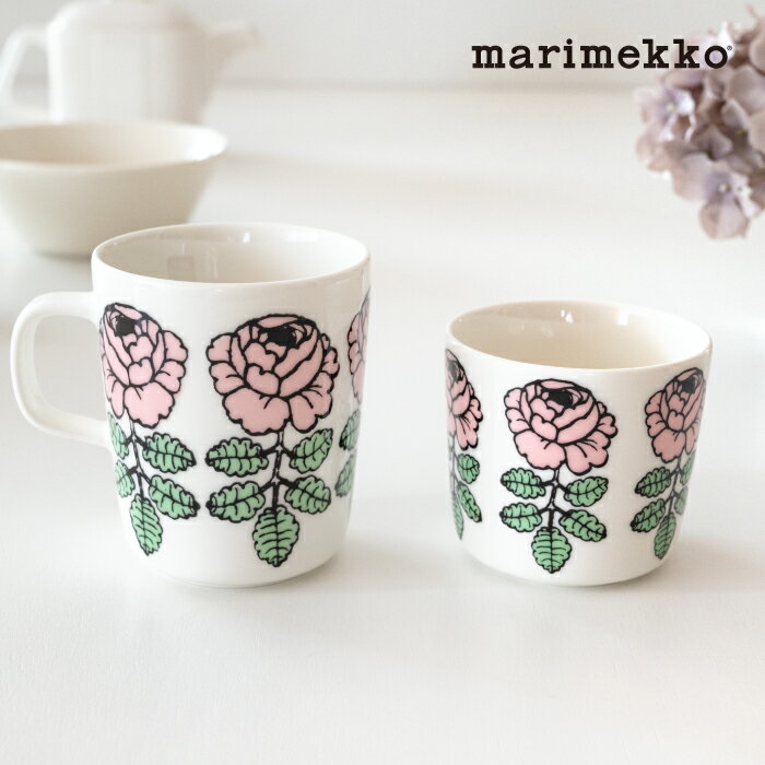 marimekko マリメッコ OIVA VIHKIRUUSU ヴィヒキルース ピンク×オークル[マグカップ・ラテマグ・ラテマグ2個セット箱入り]の全3種からお選びくださいのサムネイル