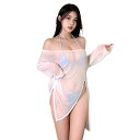 【即納】 SENMHS セクシー ビキニ風ランジェリー 3点セット(ブラ+ショーツ+シースルートップス)エロかわいい コスプレ風 薄手 着やせ 小尻見せ レディース ワンサイズ