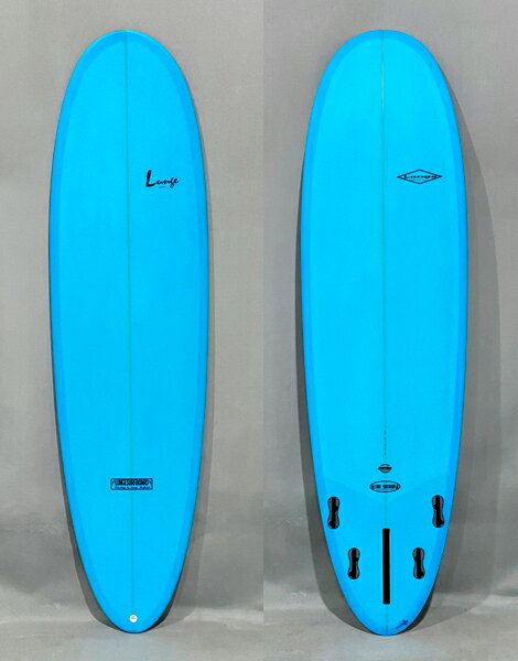LUNGE TURKEY ミニロングサーフボード　ティントライトブルー　6’8” 　ファンボード　※配送方法：　1西濃運輸：営業所止めとなります。2佐川急便：自宅まで配送　のどちらかを選択できます。（西濃運輸支店止めはお引き取りが必要となります）