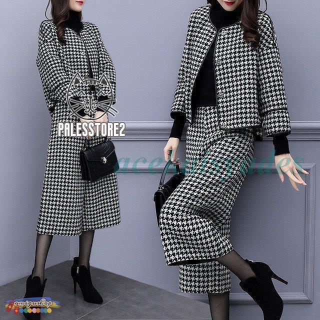 スーツ レディース カジュアルスーツ 春 秋 冬 セットアップ ツーピース ノーカラージャケット ワイド..