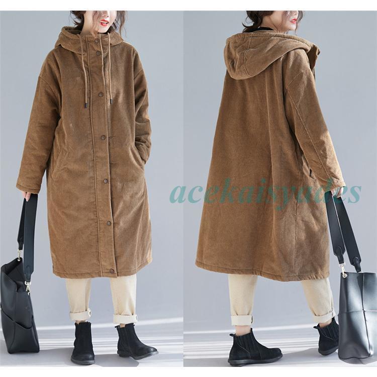 レディースコート 冬コート 裏ボア 体型カバー アウター 暖かい ロングコート ゆったり ウール フード付き 防寒