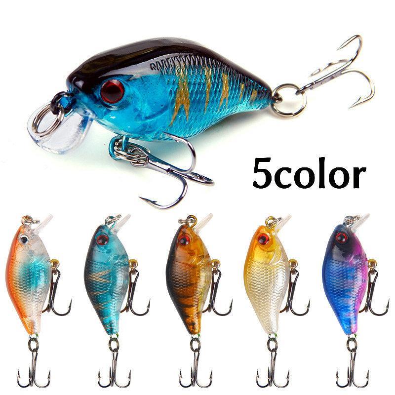 クランクベイト ルアー フィッシング 釣り用品 ハードルアー 疑似餌 釣り具 偽餌 4cm 4.6g トレブルフ..