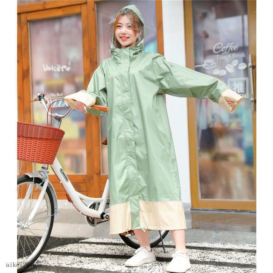 レインコート レディース 自転車 ロング丈 レインポンチョ 雨具 雨合羽 リュック対応 収納カバー付き ..