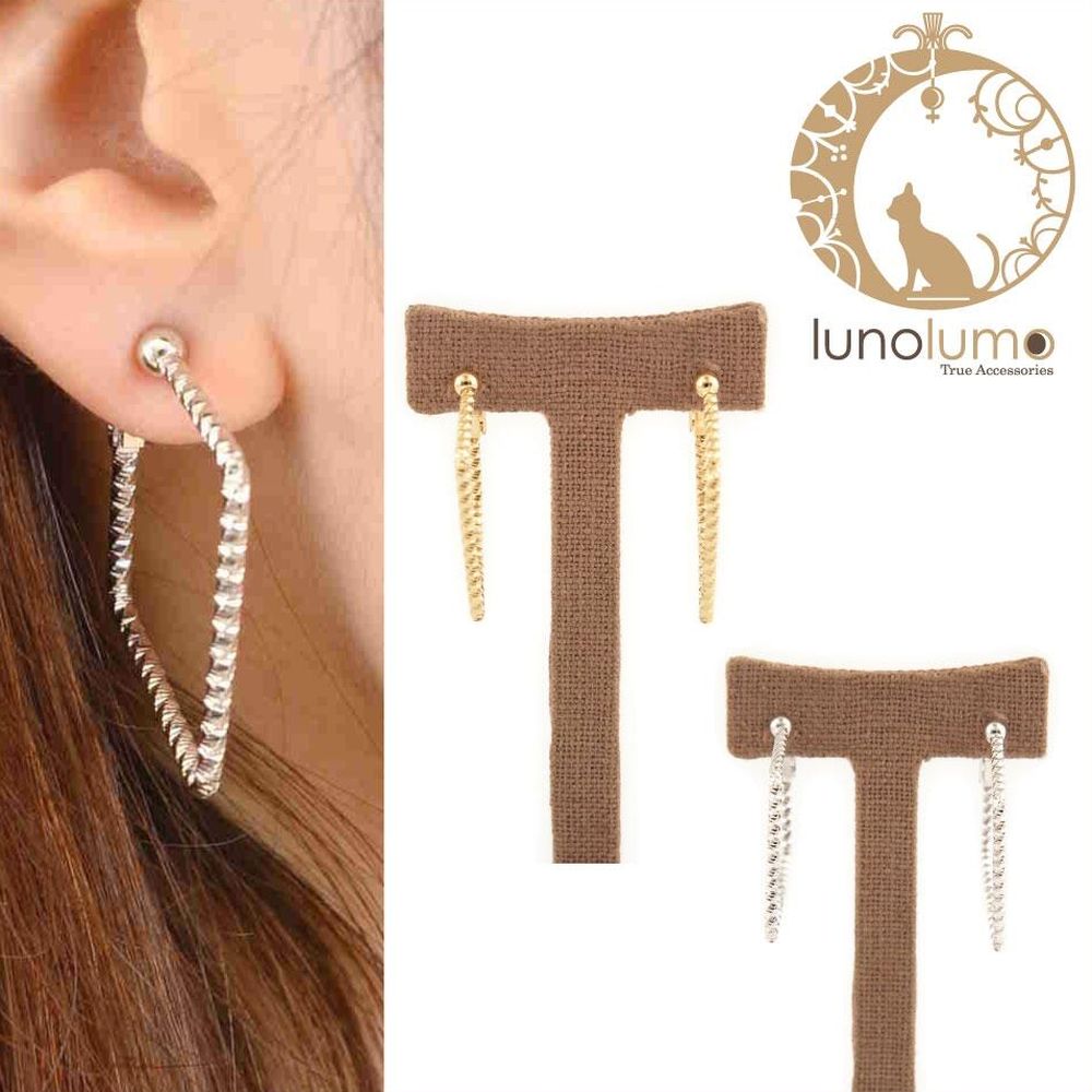 【メール便送料無料】SALE 表面デザインのスクエアフープイヤリング E