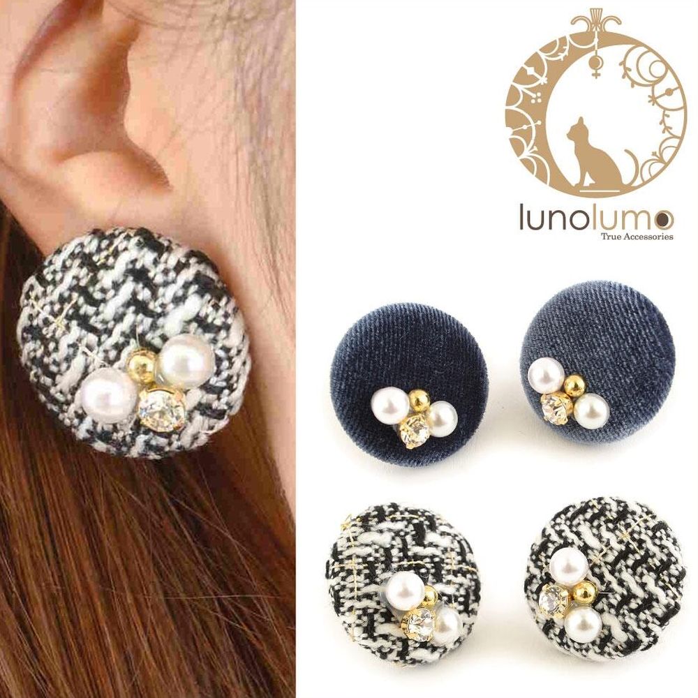 【メール便送料無料】レトロテイストの大ぶりイヤリング E