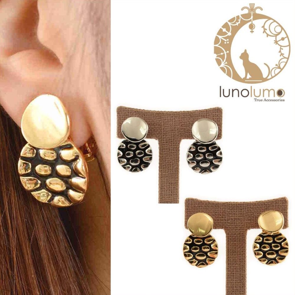 【メール便送料無料】SALE アニマル柄のメタルデザインイヤリング E