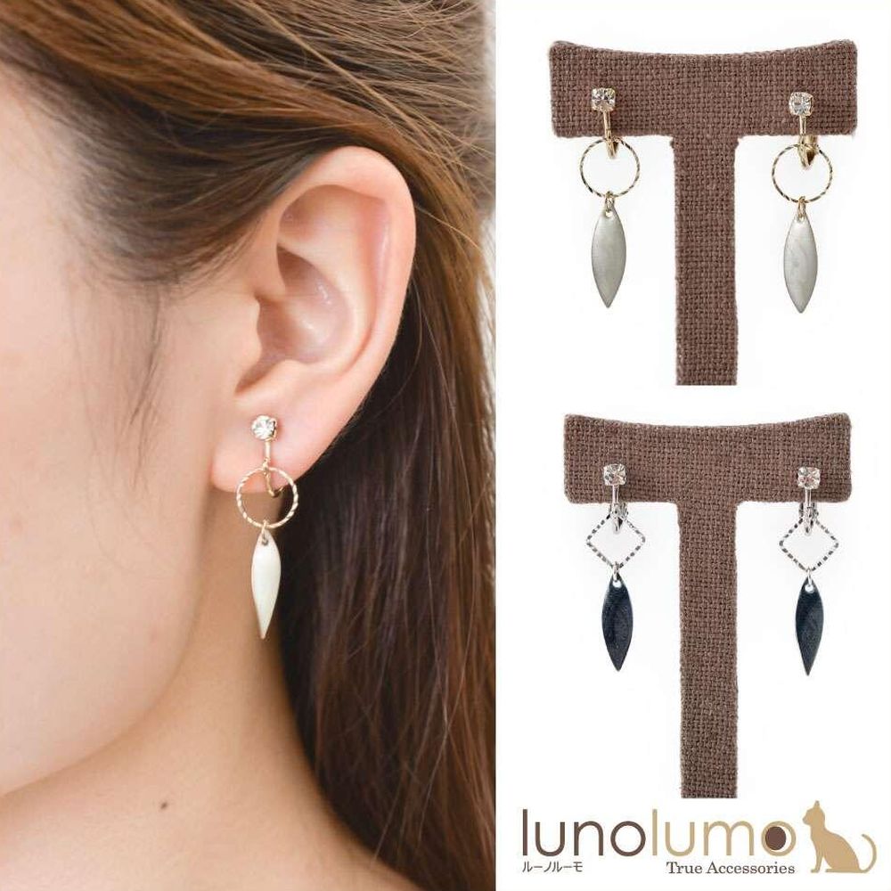 【メール便送料無料】ワンカラーのデザインメタルイヤリング E