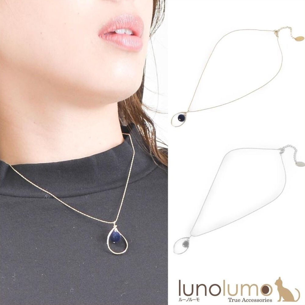 【メール便送料無料】カラーフロッキーとツイストメタルのネックレス N