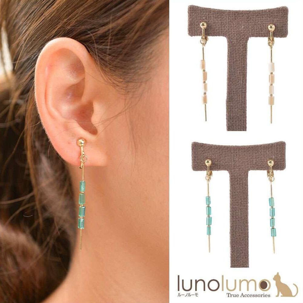 【メール便送料無料】SALE ワンカラークリスタルのIラインイヤリング E