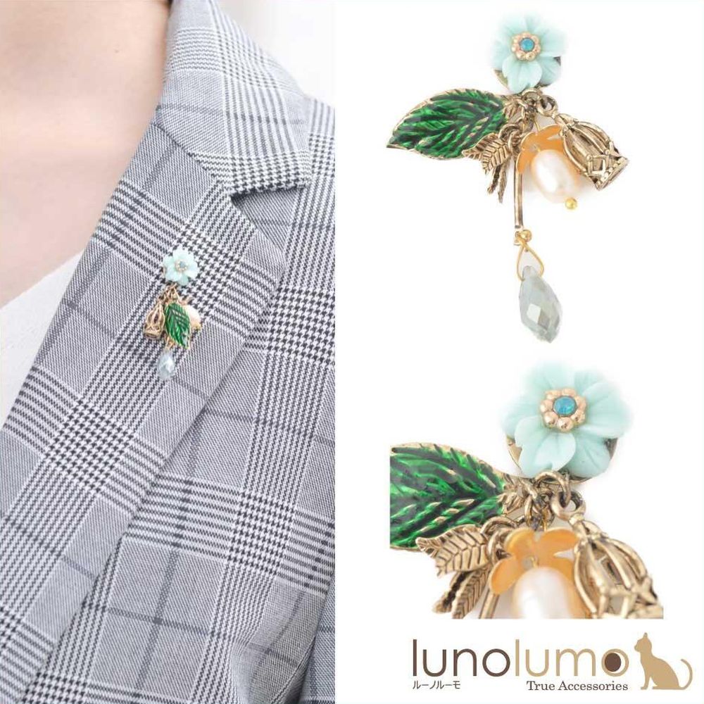 【メール便送料無料】SALE ピンブローチ ピンバッチ ラペルピン タックピン アンティーク 花 淡水パール B