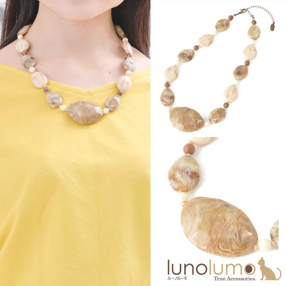 【メール便送料無料】SALE ネックレス レディース ベージュ ブラウン ショートネックレス カジュアル エスニック N