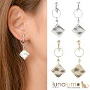 【メール便送料無料】SALE イヤリング レディース ゴールド シルバー メタル メタルプレート 表面加工 スクエア E