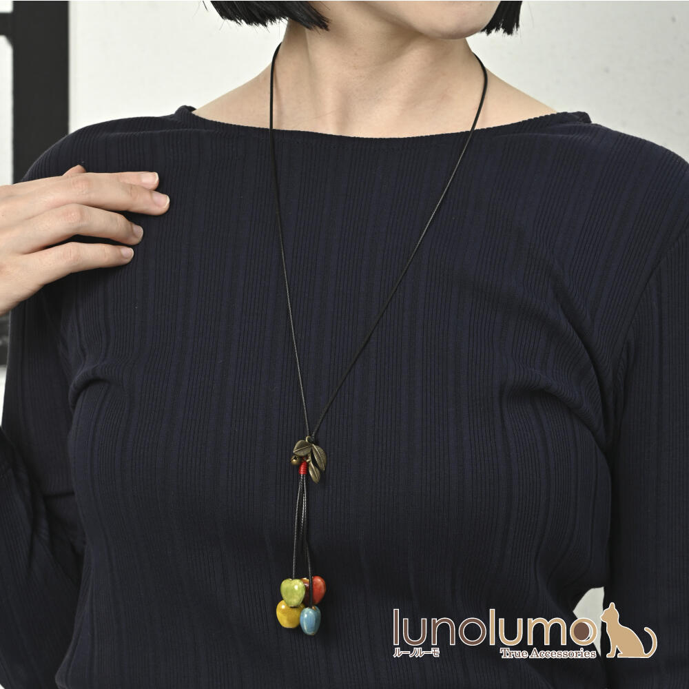 【メール便送料無料】ネックレス ペンダント レディース ハート レトロ アンティーク 陶器 紐ネックレス 金属アレルギー N