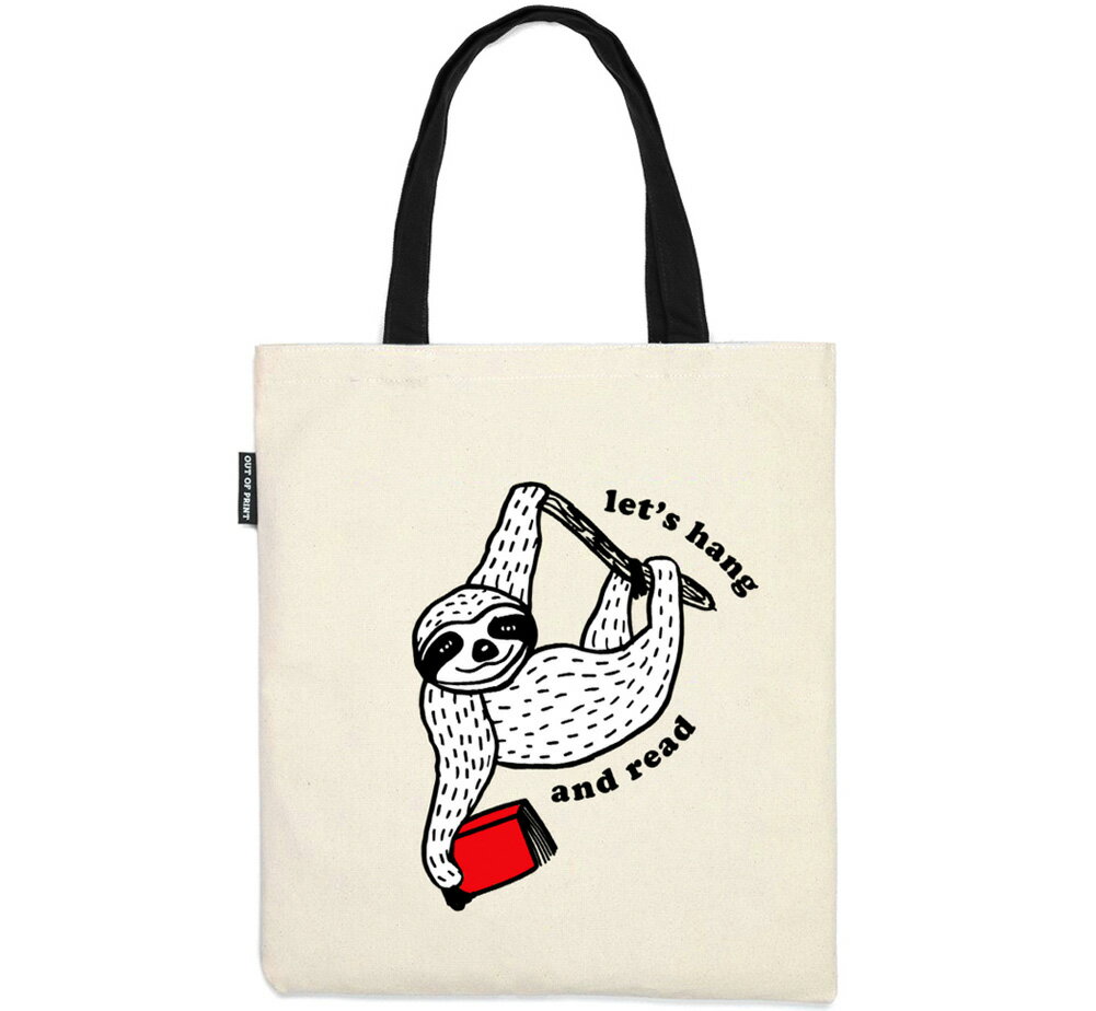 楽天Lury[Out of Print] Book Sloth / Let's Hang and Read Tote Bag