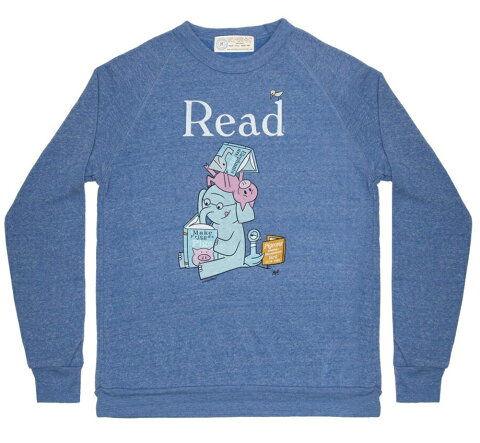 [Out of Print] Mo Willems / Read with Elephant & Piggie, and The Pigeon Sweatshirt (Pacific Blue)