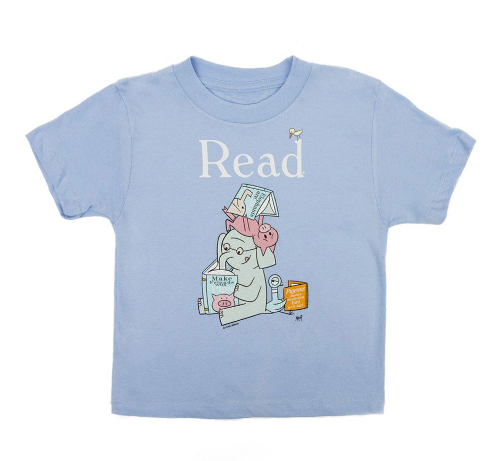 [Out of Print] Mo Willems / Read with Elephant & Piggie, and The Pigeon Tee (Light Blue) (Kids')