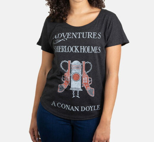 Out of Print Arthur Conan Doyle / The Adventures of Sherlock Holmes Relaxed Fit Tee (Vintage Black) (Womens)