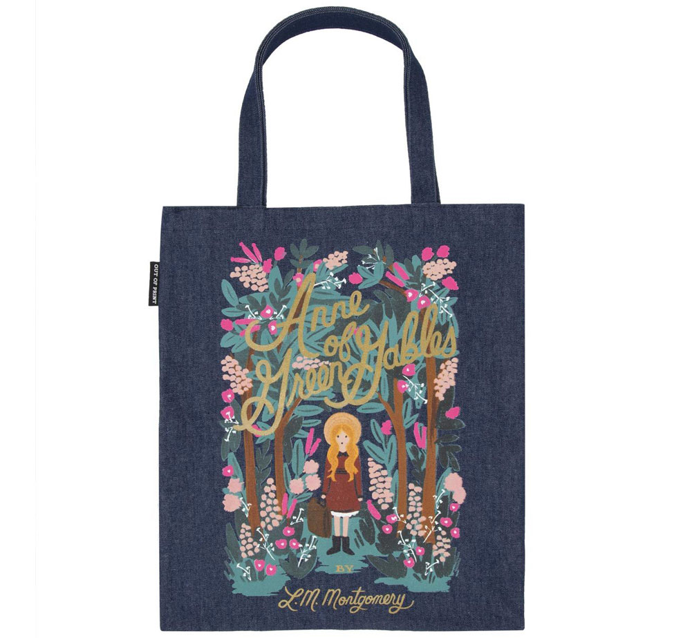 [Out of Print] L. M. Montgomery / Anne of Green Gables Tote Bag [Puffin in Bloom] (Dark Blue Denim)