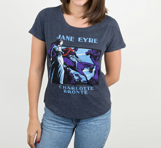 [Out of Print] Charlotte Bront? / Jane Eyre Relaxed Fit Tee (Vintage Navy) (Womens)