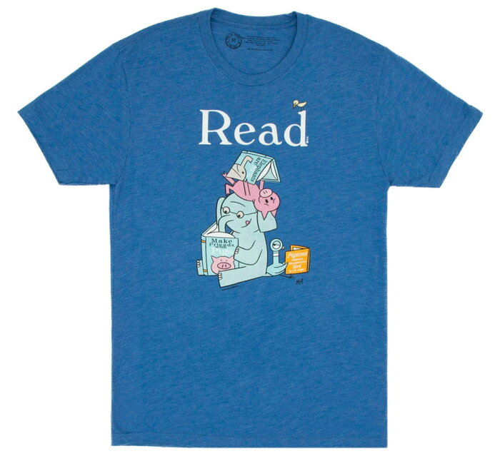 [Out of Print] Mo Willems / Read with Elephant & Piggie, and The Pigeon Tee (Royal Blue)