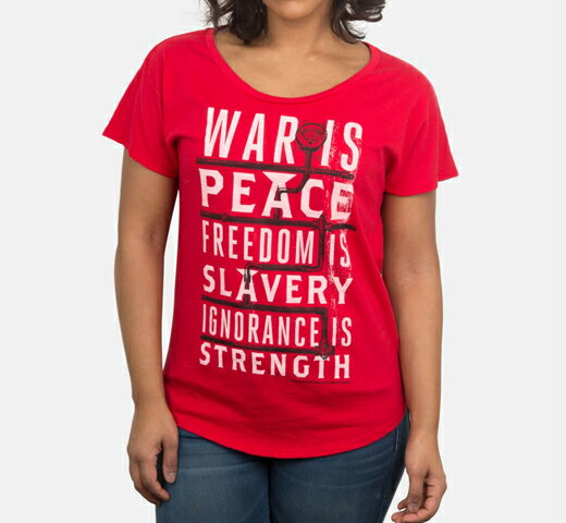 [Out of Print] George Orwell / 1984 Womens Relaxed Fit Tee (Red) - 1984 Tシャツ