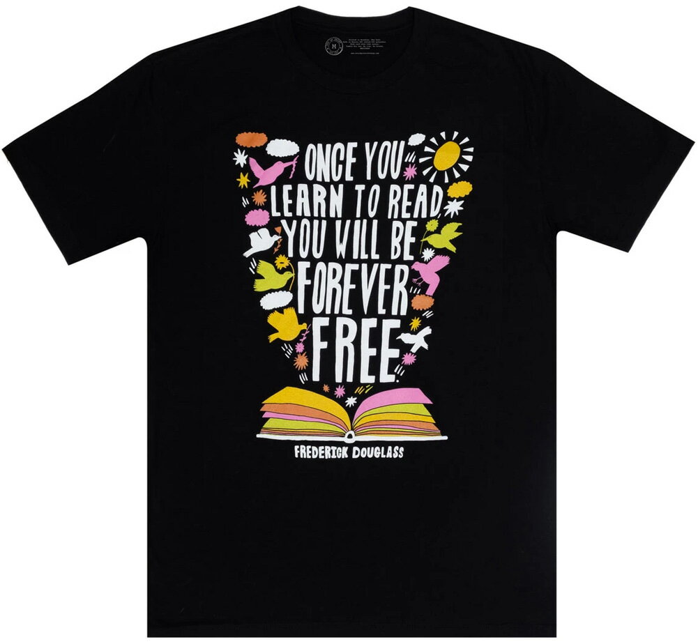Out of Print Frederick Douglass / Once You Learn to Read Tee (Black) - フレデリック ダグラス / ヨランダ ムタレ Tシャツ