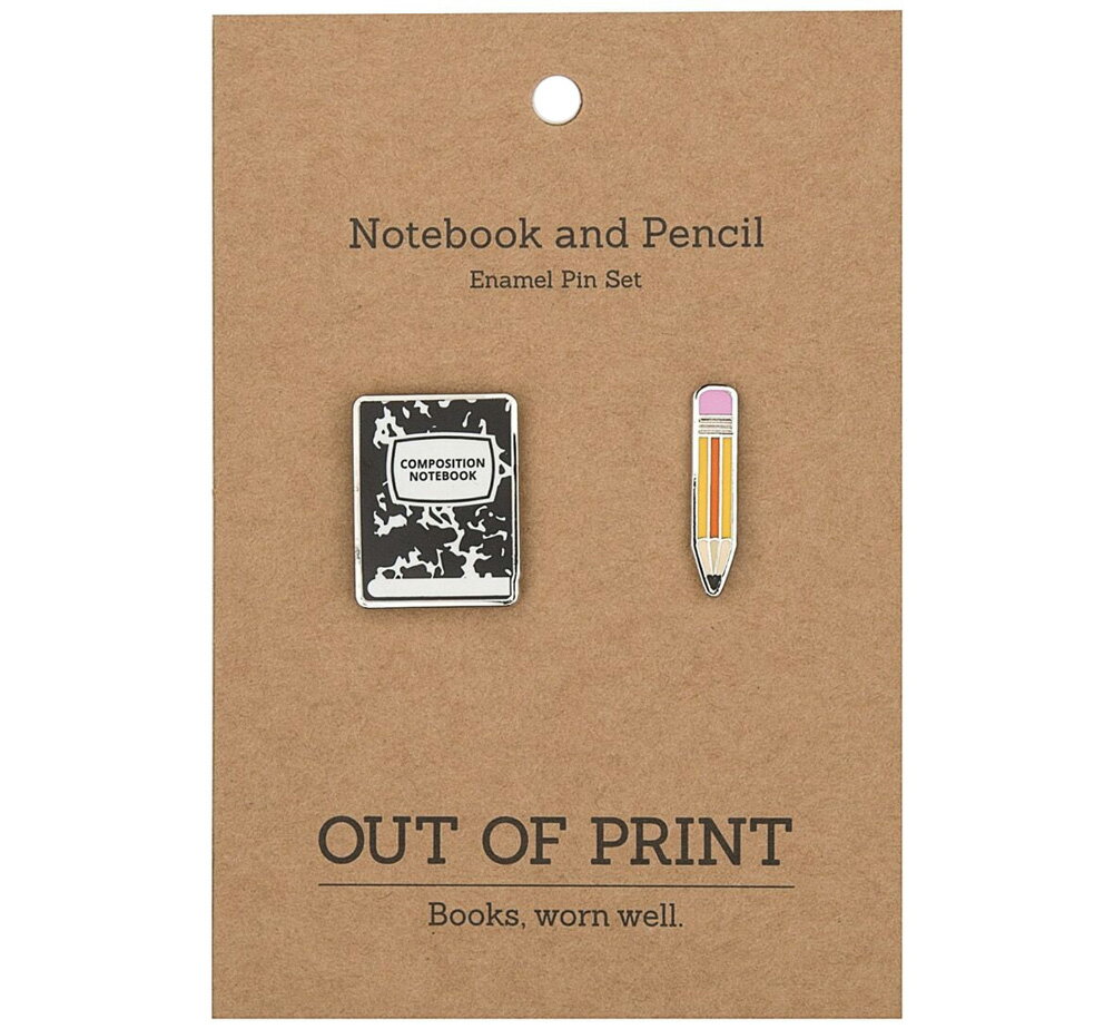 Out of Print Composition Notebook and Pencil Enamel Pin Setコンポジション ノートブック エナメル ピンバッジ セット