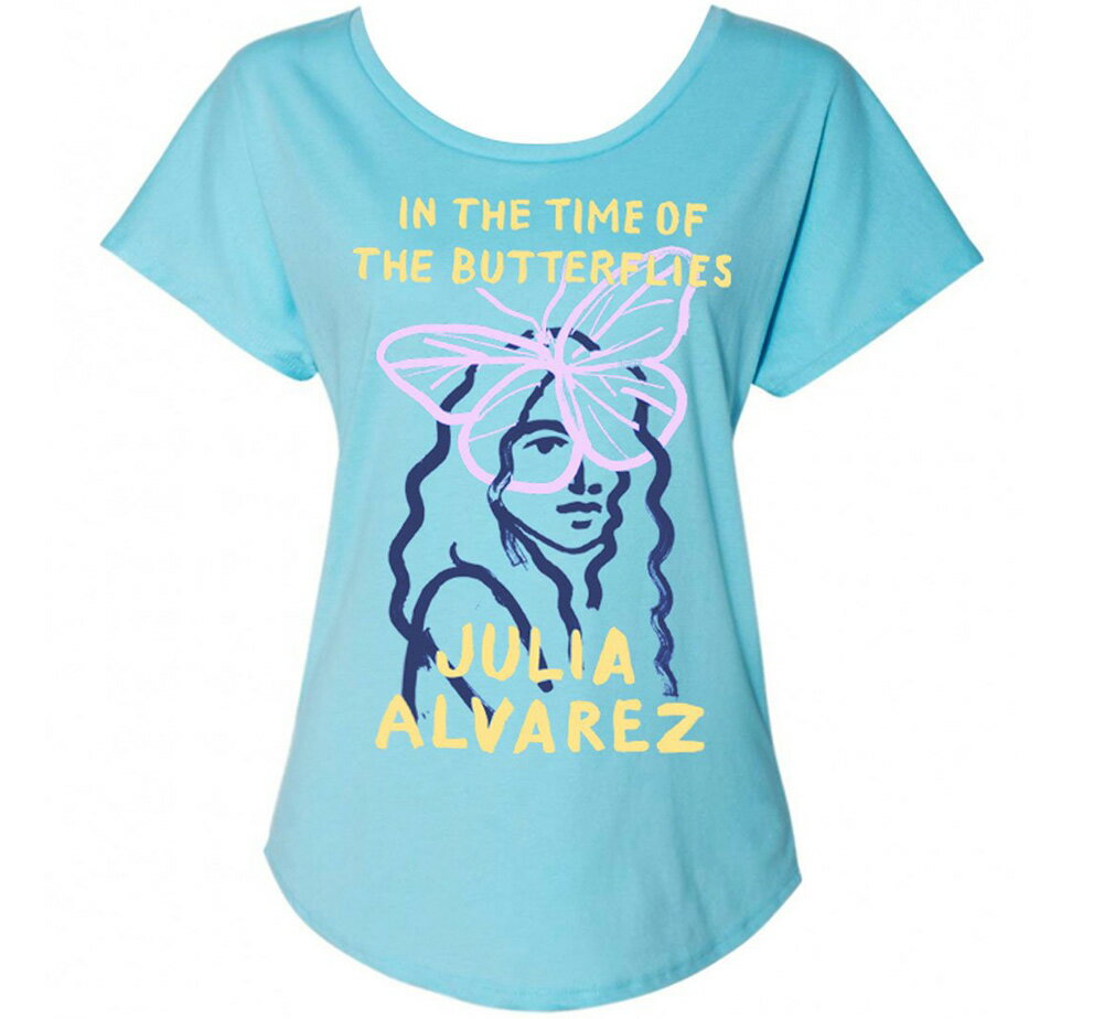 [Out of Print] Julia Alvarez / In the Time of the Butterflies Womens Relaxed Fit Tee (Light Blue) - フリア・アルバレス / 蝶たちの時代 レディース Tシャツ