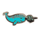 Out of Print Read Like a Narwhal Enamel Pin - アウト オブ プリント オリジナル デザイン エナメル ピンバッジ