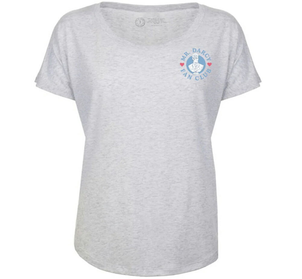 [Out of Print] Jane Austen / Pride and Prejudice - Mr. Darcy Fan Club Women's Relaxed Fit Tee (Heather White) - 高慢と偏見 リラックス フィット Tシャツ