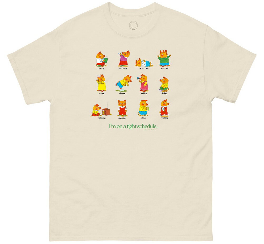 Rakuten - [Out of Print] Richard Scarry / I'm on a Tight Schedule Tee (Natural) - [アウト・オブ・プリント] リチャード・スキャリー Tシャツ