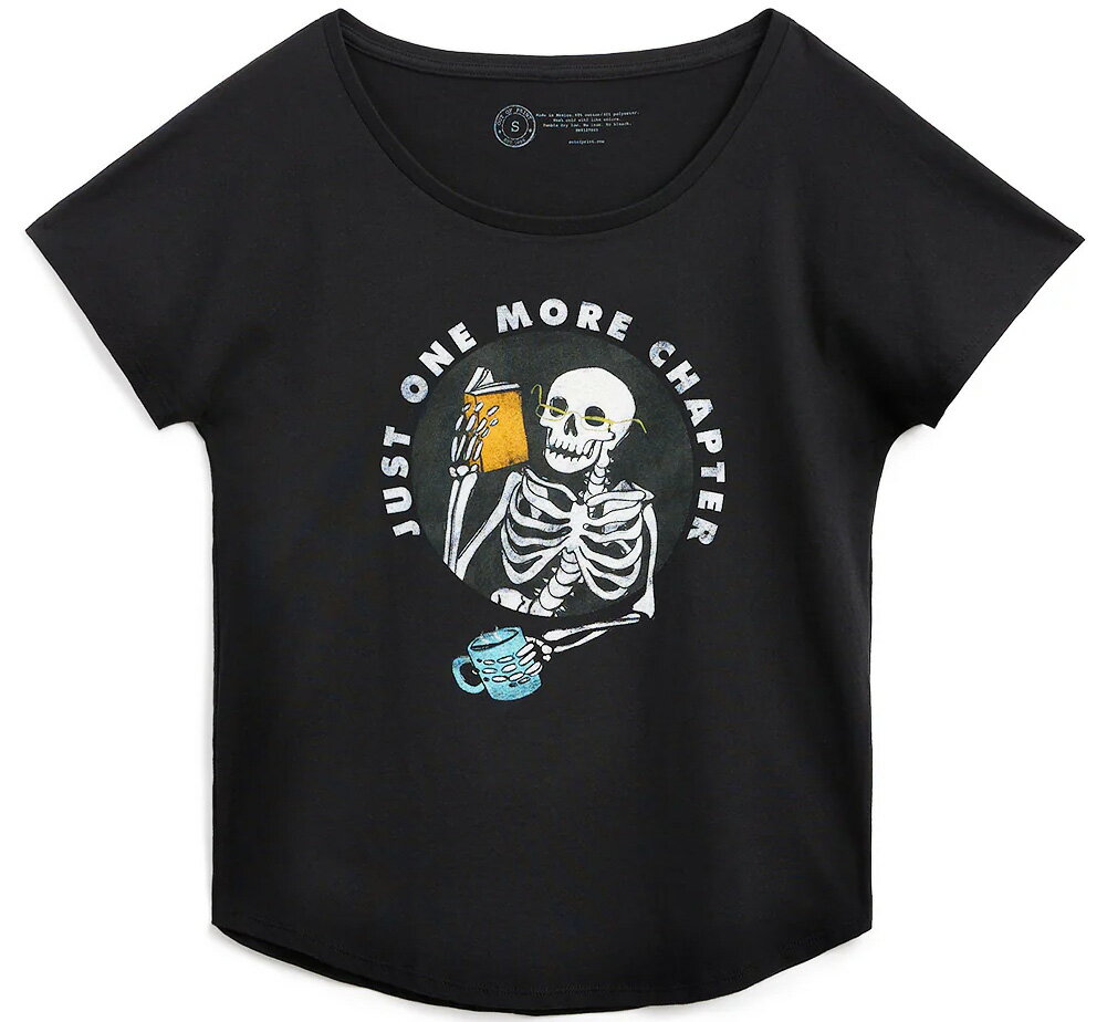 Rakuten - [Out of Print] Just One More Chapter Women's Relaxed Fit Tee (Black) - あともう1章だけ読んじゃおう Tシャツ
