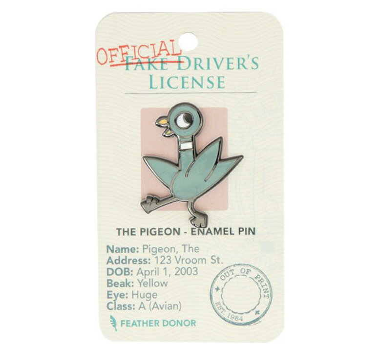 [Out of Print] Mo Willems / The Pigeon Enamel Pinモー・ウィレムズ / The Pigeon (ハト) シリーズ エナメル ピンバッジ