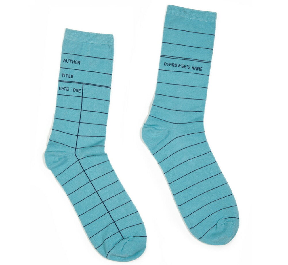 [Out of Print] Library Card Socks (Blue)