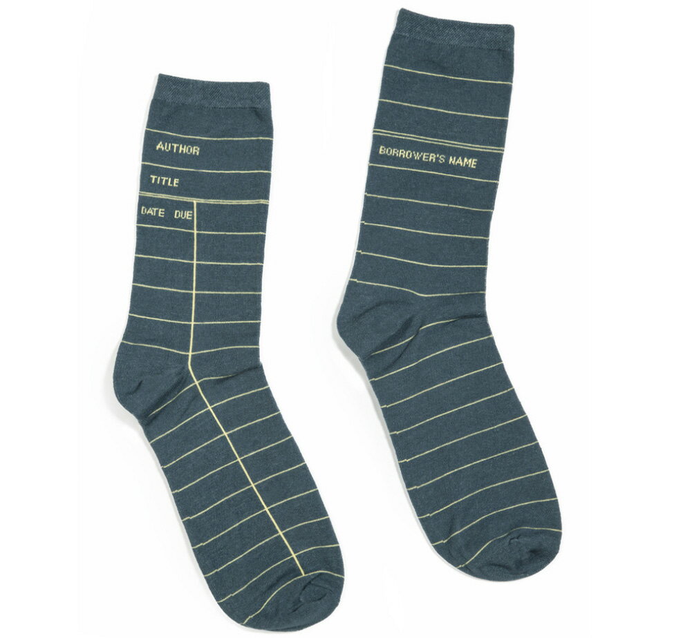 [Out of Print] Library Card Socks (Grey)