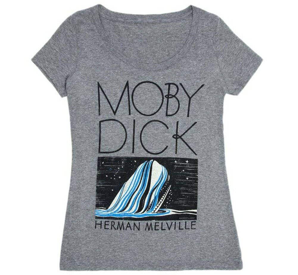 [Out of Print] Herman Melville / Moby-Dick Scoop Neck Tee (Heather Grey) (Womens)