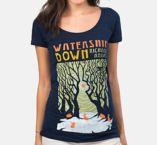 [Out of Print] Richard Adams / Watership Down Scoop Neck Tee (Midnight Navy) (Womens)