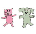 [Out of Print] Mo Willems / Elephant & Piggie Enamel Pin Set